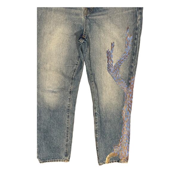 Madewell The Perfect Vintage blue Jean 1-1 pained by TOUCH THREADS size 26 - Picture 10 of 11